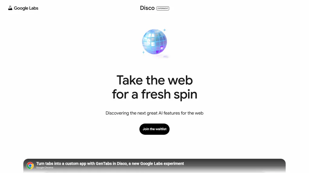 Disco - Google AI tool screenshot
