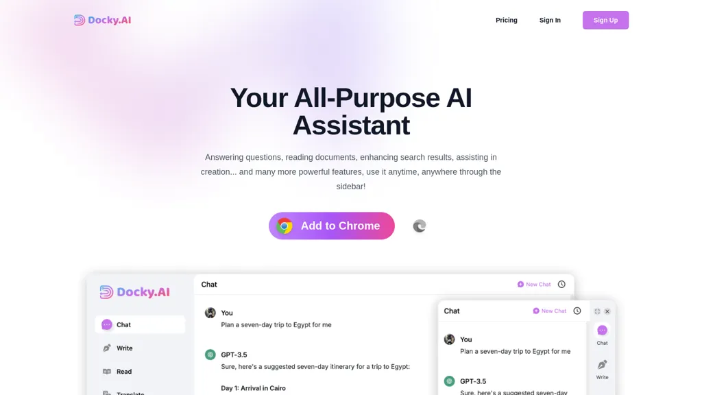 Docky AI tool screenshot