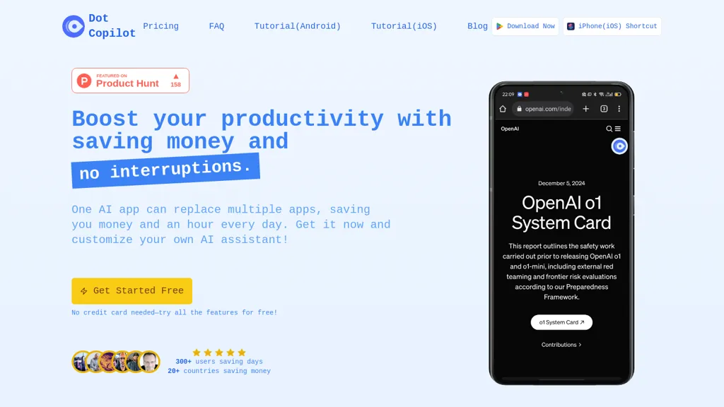 Dot Copilot AI tool screenshot
