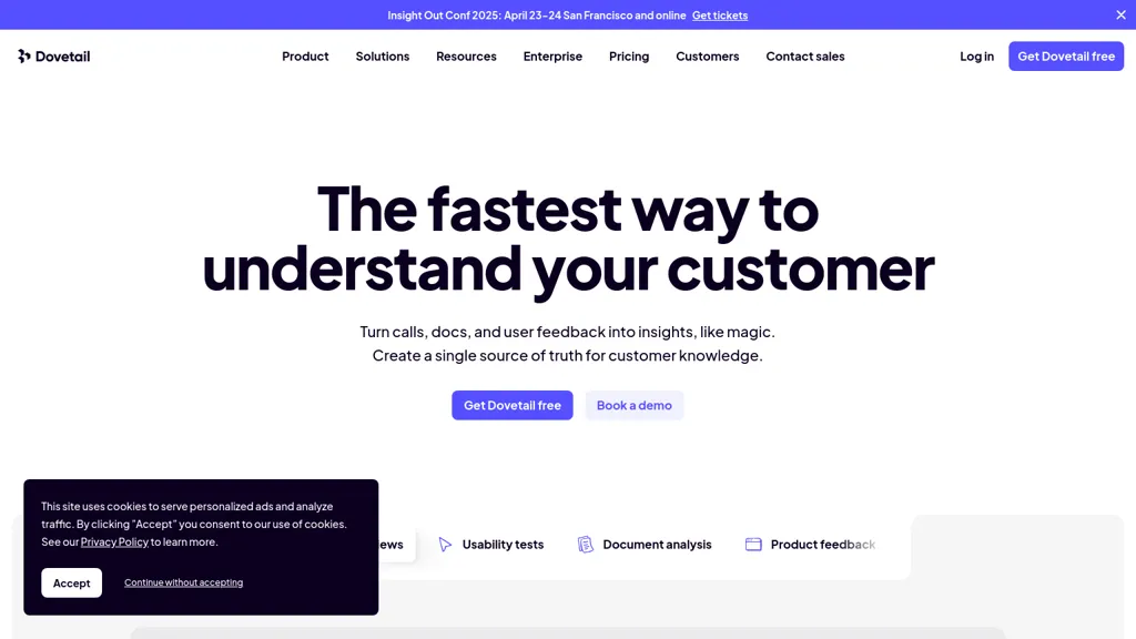 Dovetail website