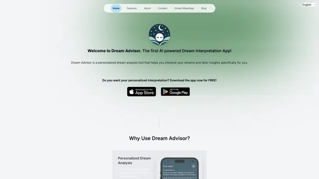 Dream Advisor AI tool screenshot