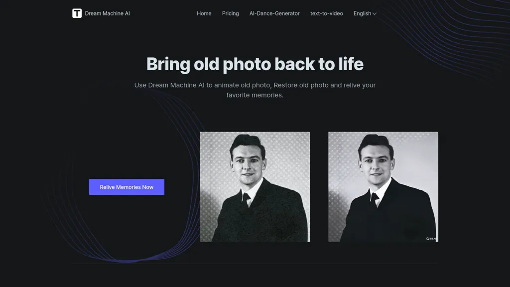 Dream Machine AI website