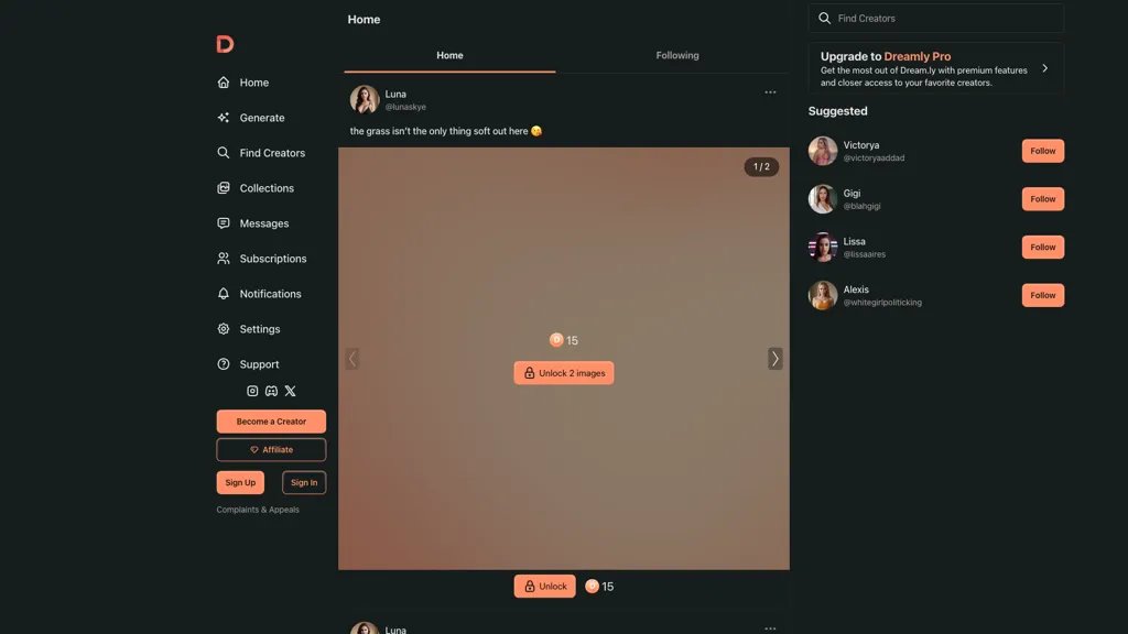 Dreamly AI tool screenshot