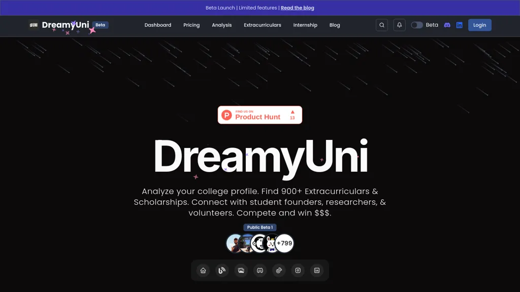 DreamyUni website