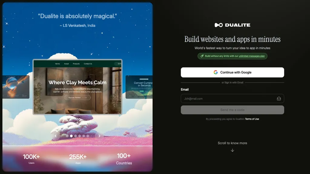 Dualite AI tool screenshot
