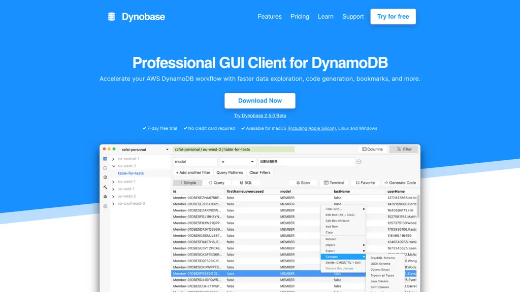 Dynobase website