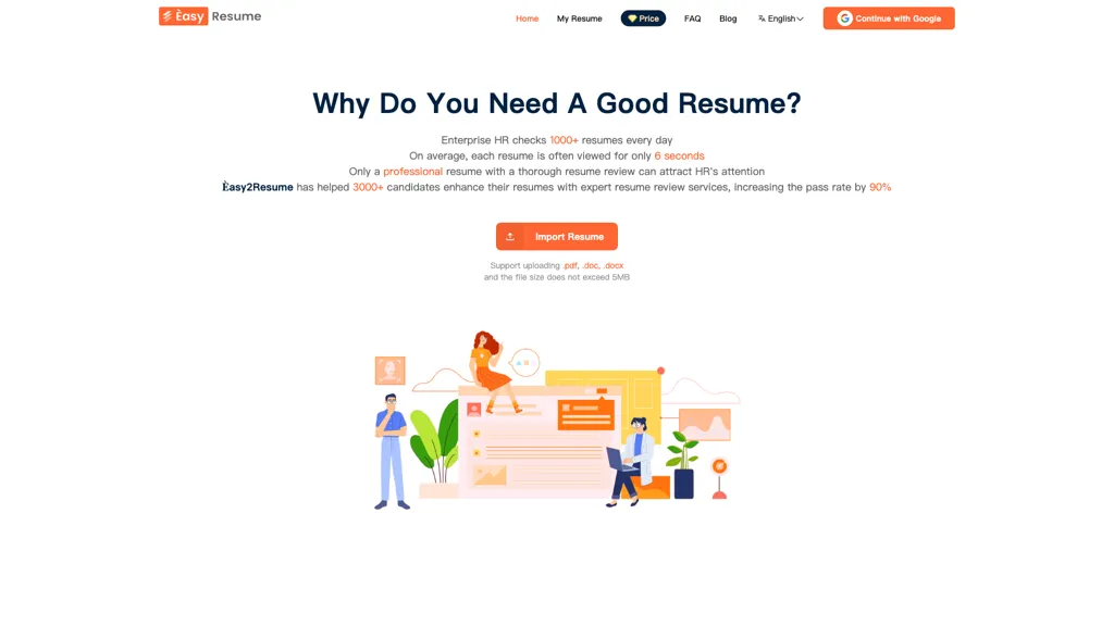 Easy2Resume AI tool screenshot