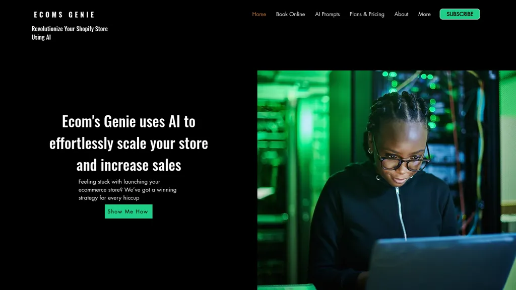 Ecoms genie ai website