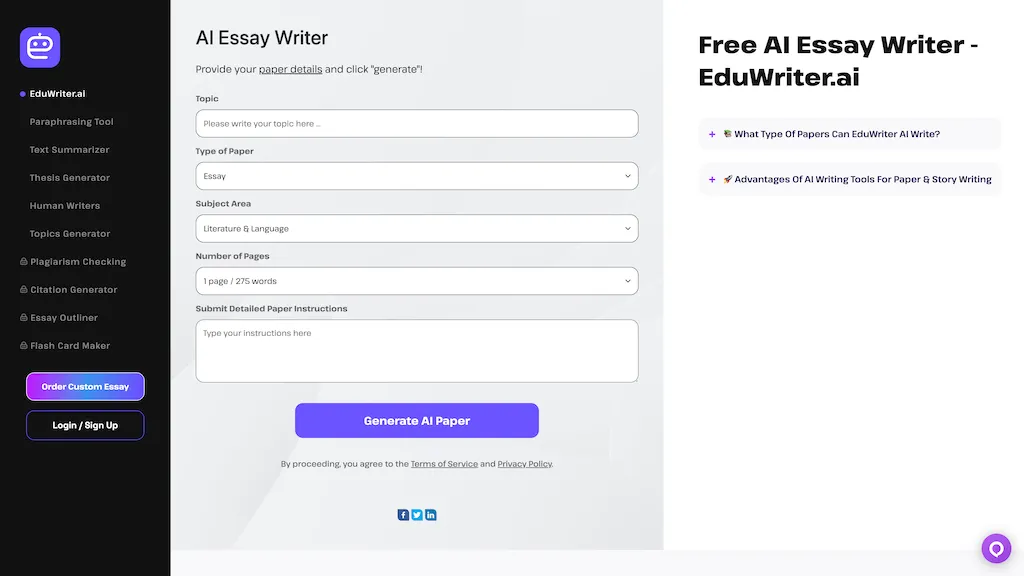 Eduwriter.AI website