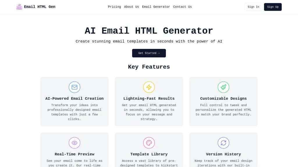 Email HTML Gen website