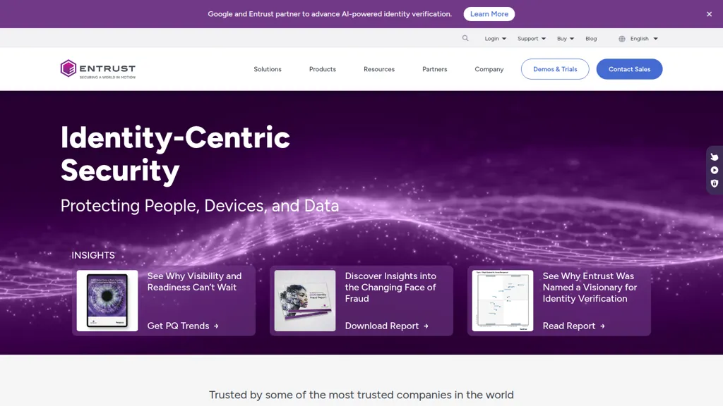 Entrust AI tool screenshot