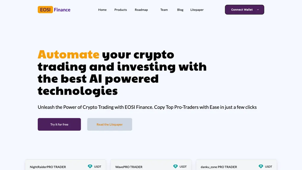 EOSI Finance website