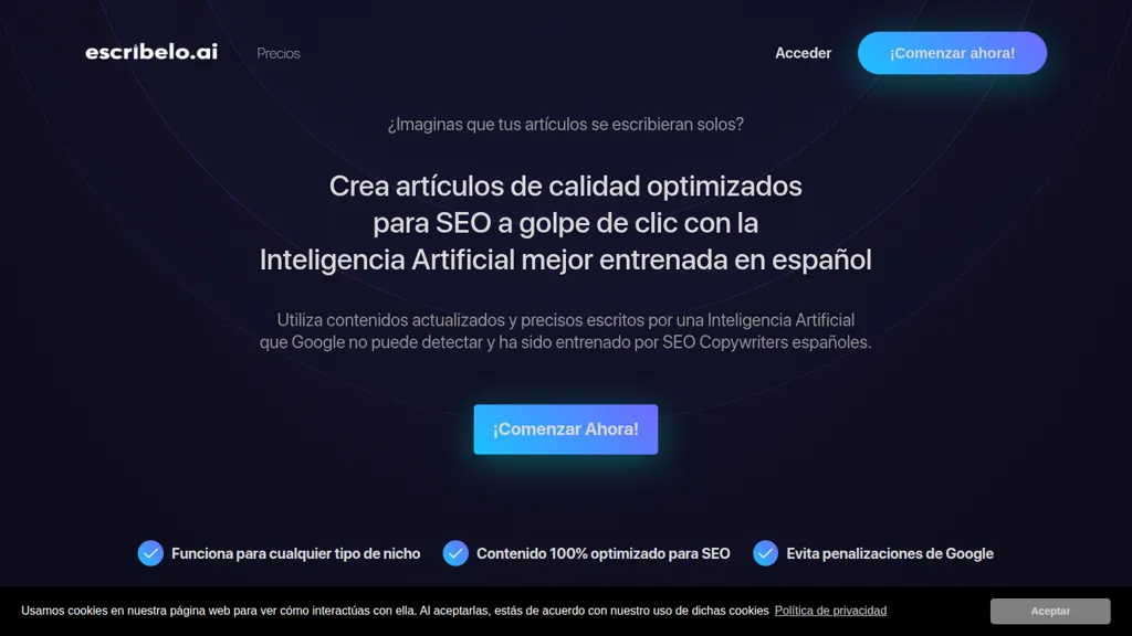 Escríbelo AI tool screenshot