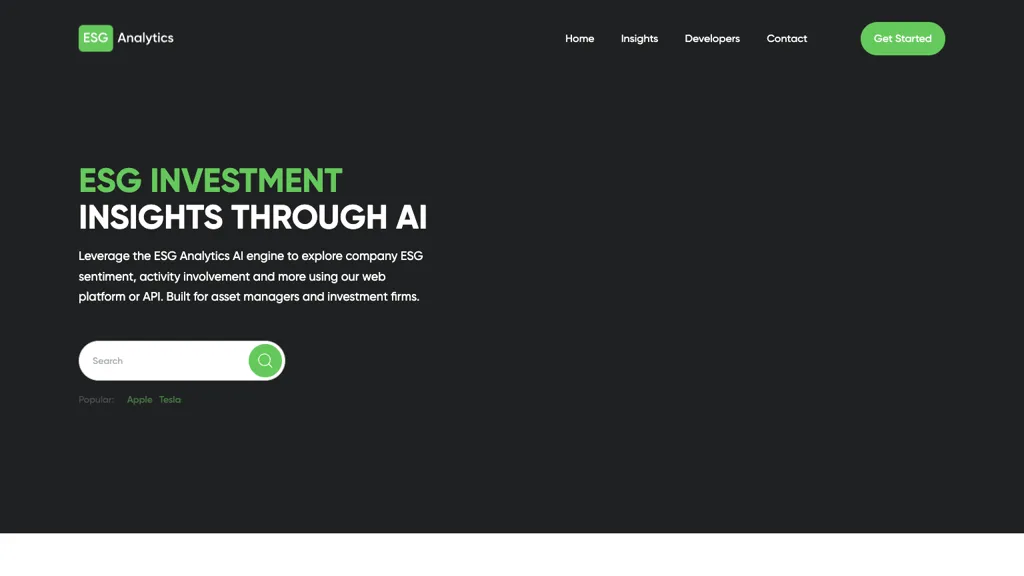 esganalytics.io AI tool screenshot
