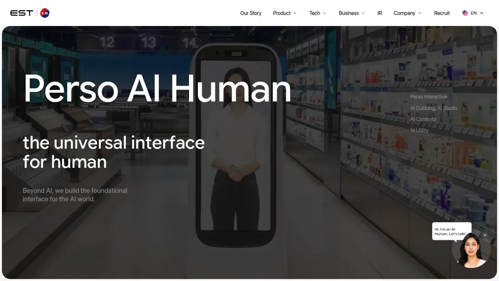 Perso Interactive AI tool screenshot