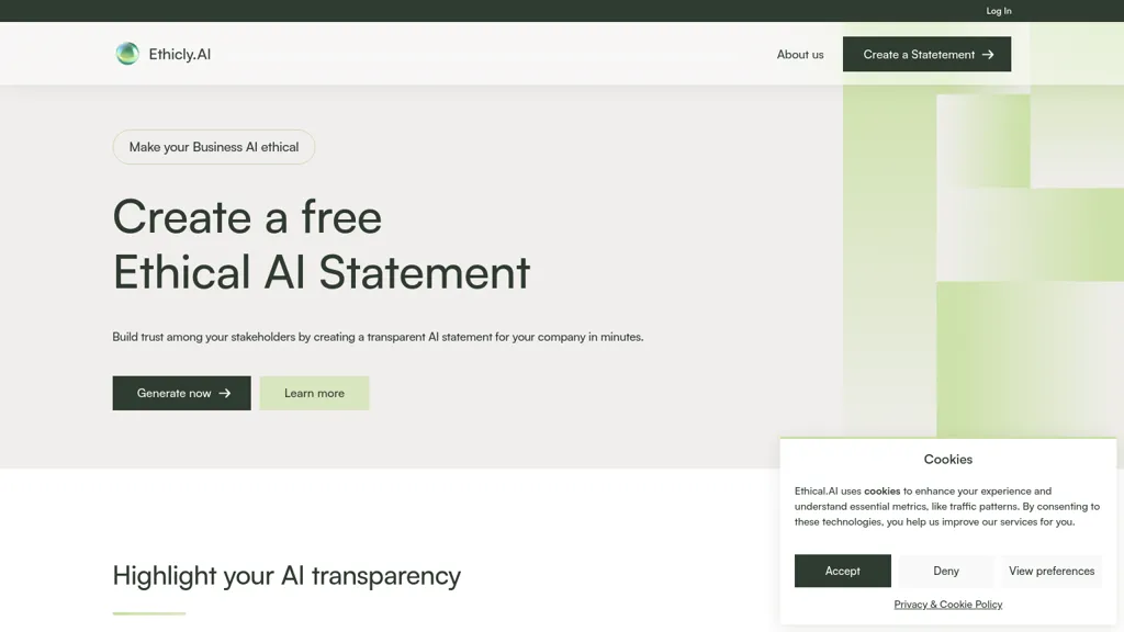Ethicly.AI website