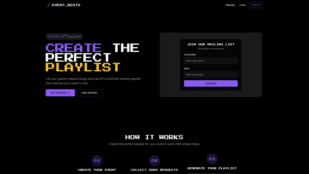 Event Beats AI tool screenshot