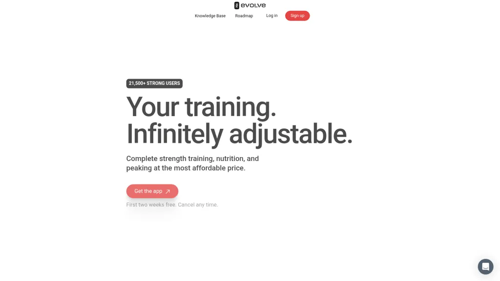 Evolve Training App AI tool screenshot