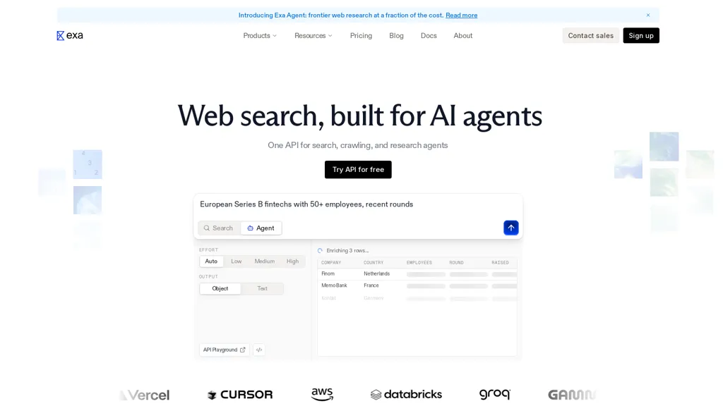 Exa AI AI tool screenshot