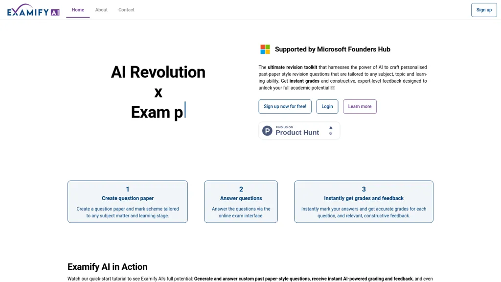 Examify AI website