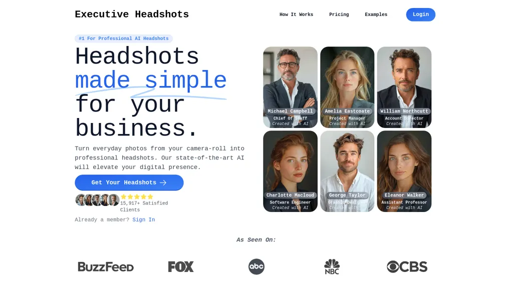 Executive Headshots website