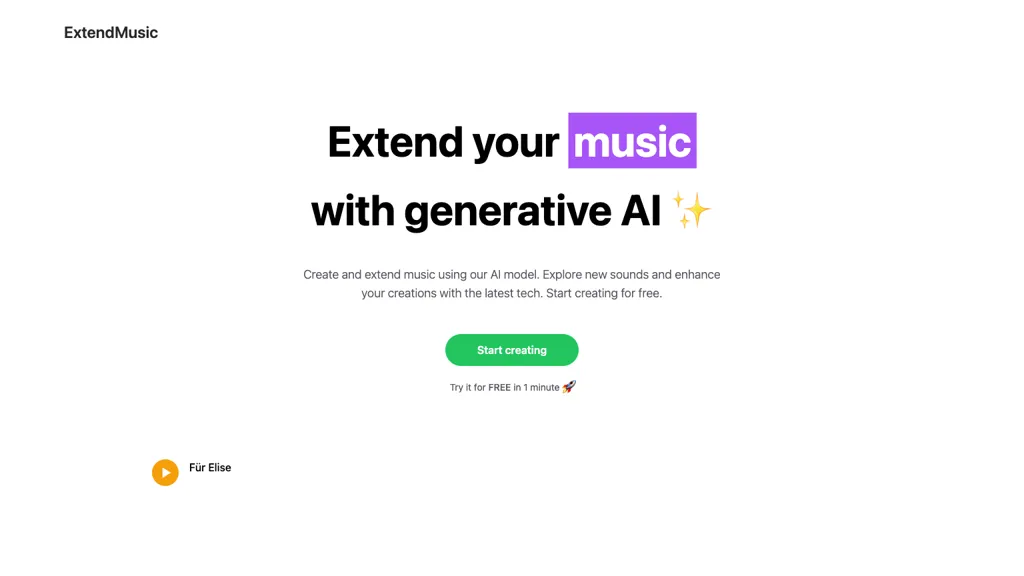 ExtendMusic.AI website
