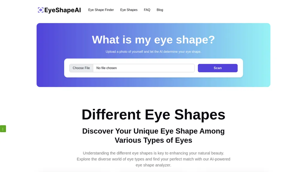 Eye Shape AI website