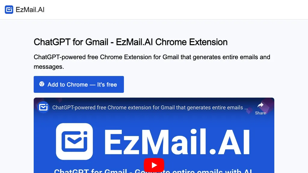 EzMail website