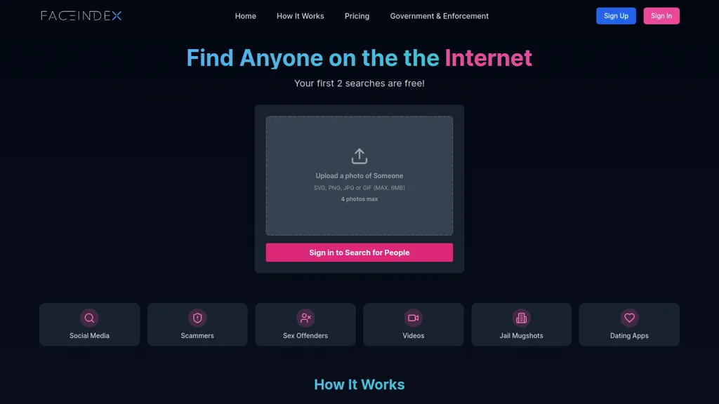 Face Index website