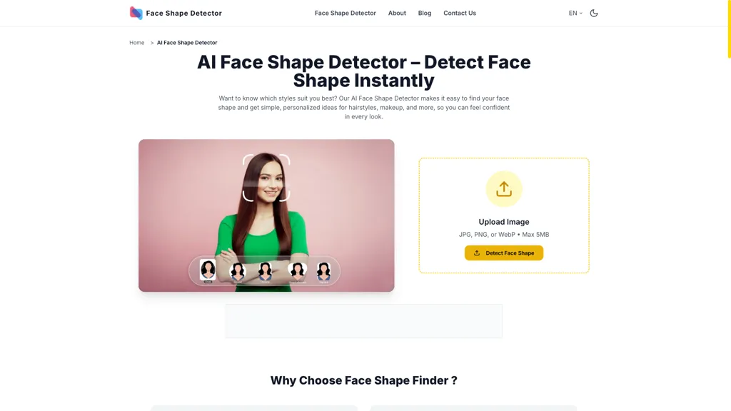 Face Shape Detector AI tool screenshot