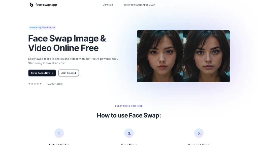 Face Swap App website