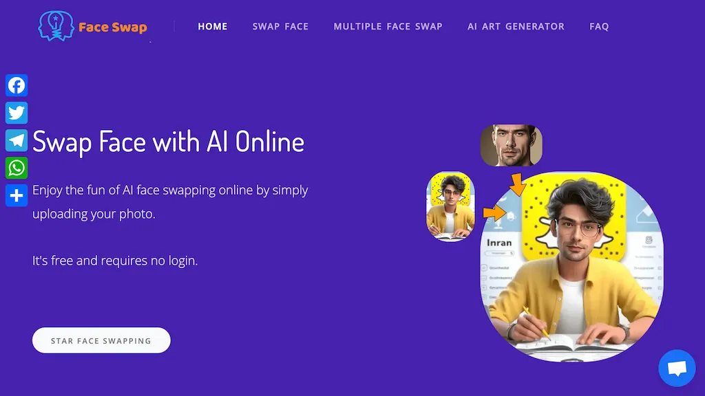 AI Face Swap website