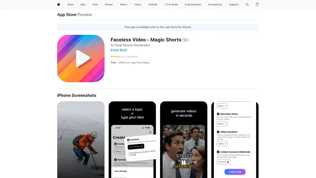 Faceless Video website