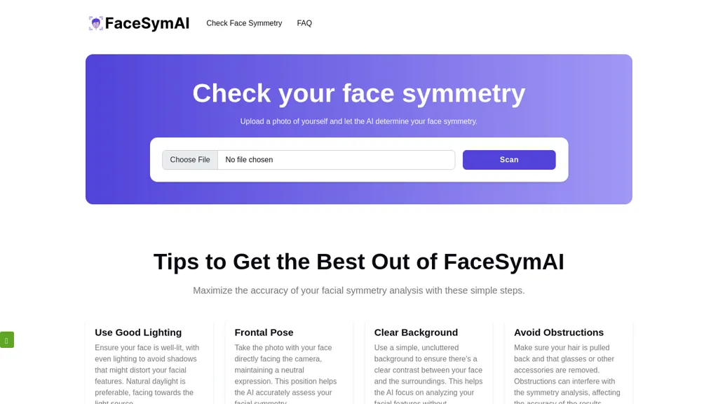 FaceSymAI website