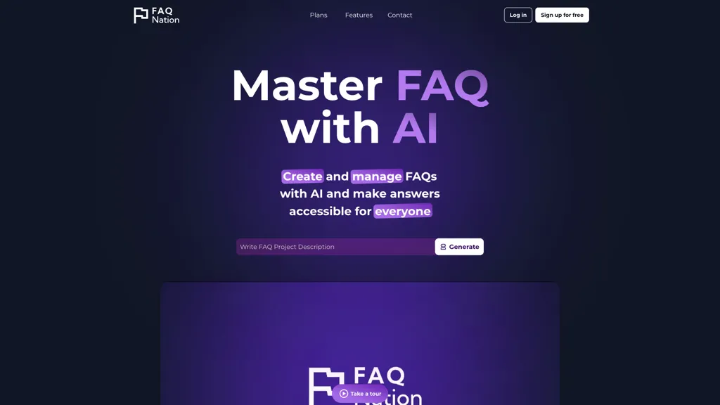 Faqnation.com AI tool screenshot