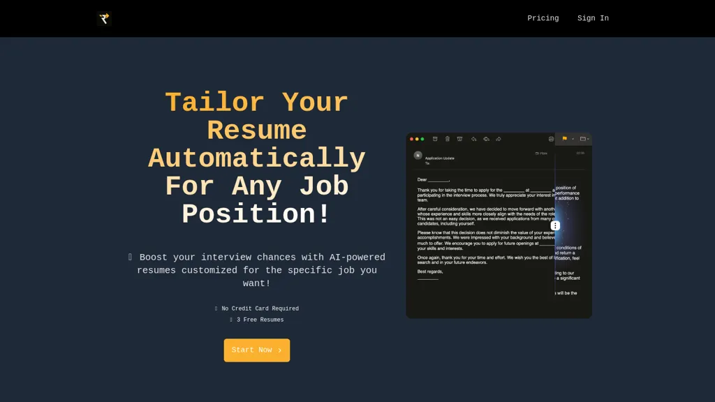 Fast Resume AI website