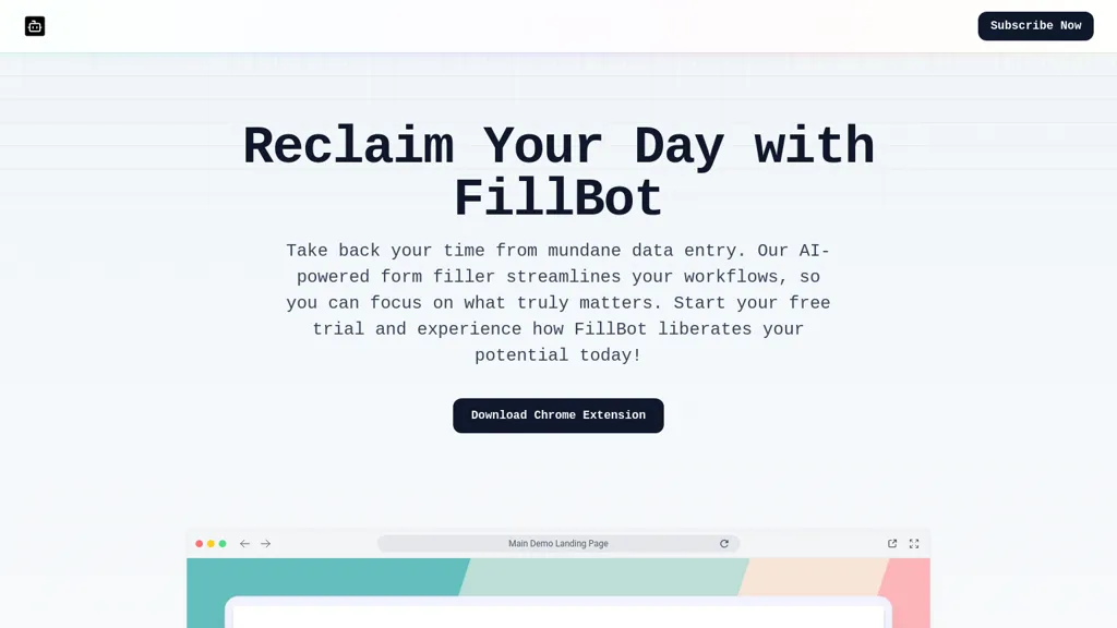 Fillbot website