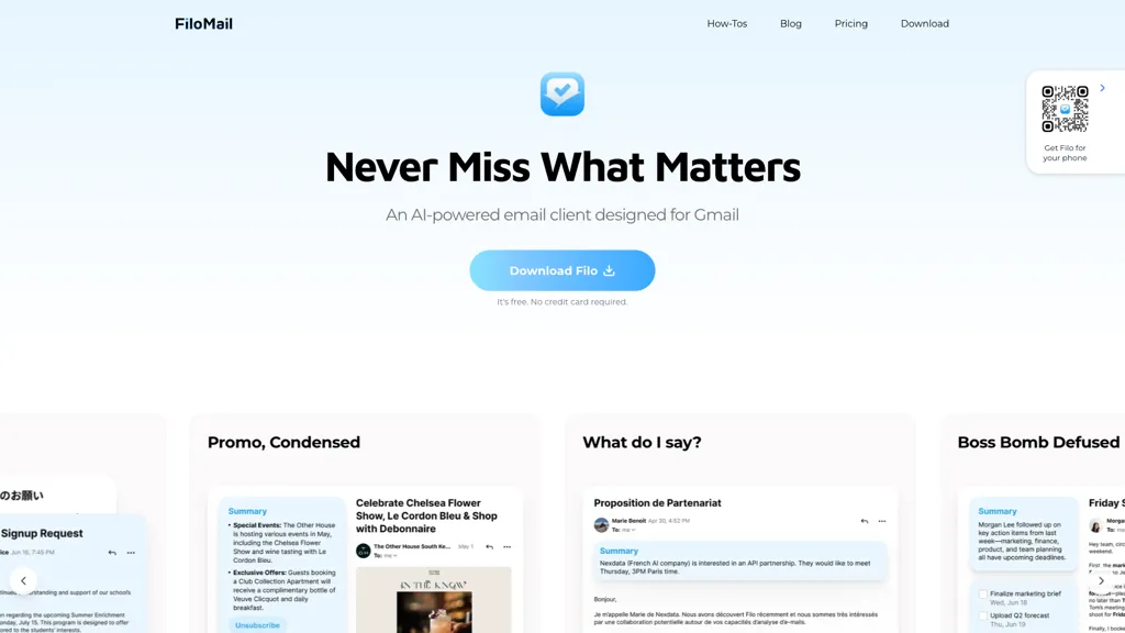 Filo Mail AI tool screenshot