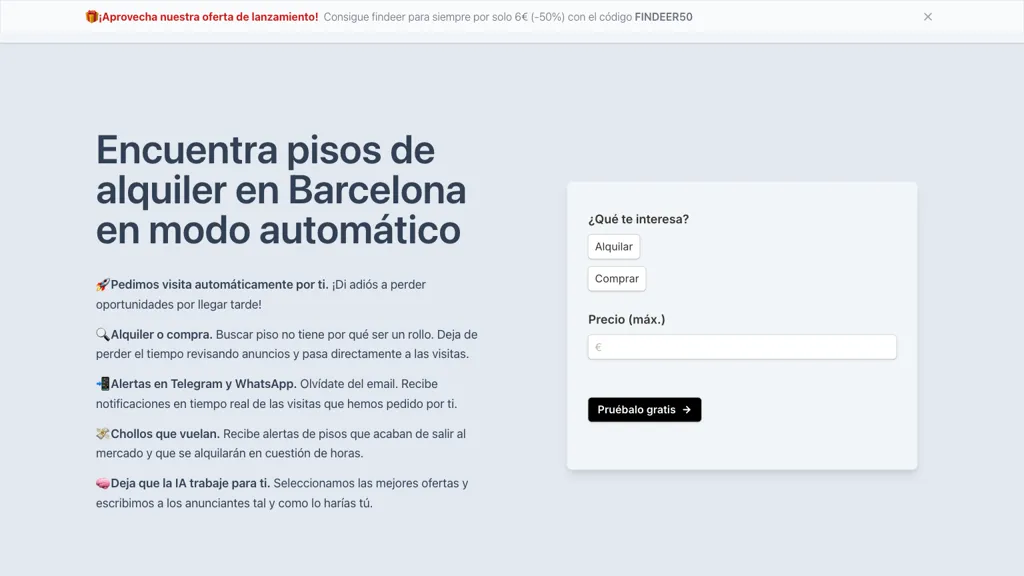 Findeer.net AI tool screenshot