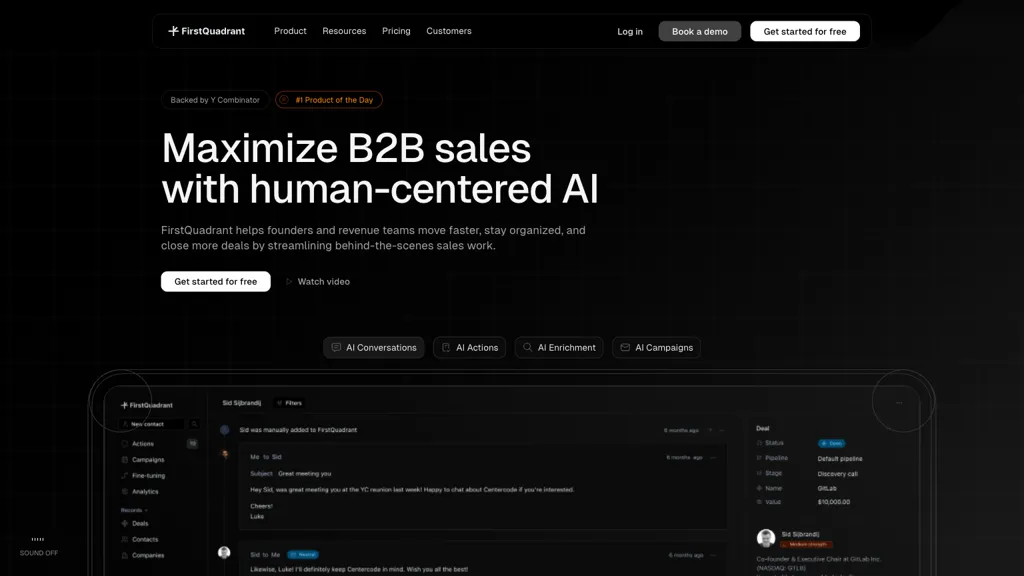 FirstQuadrant AI tool screenshot