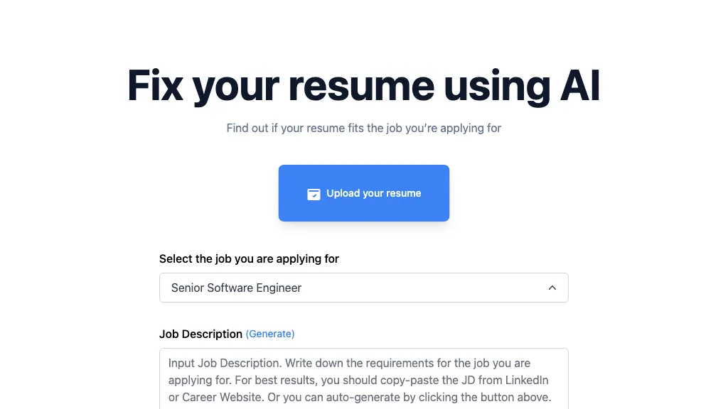 Fix My Resume website