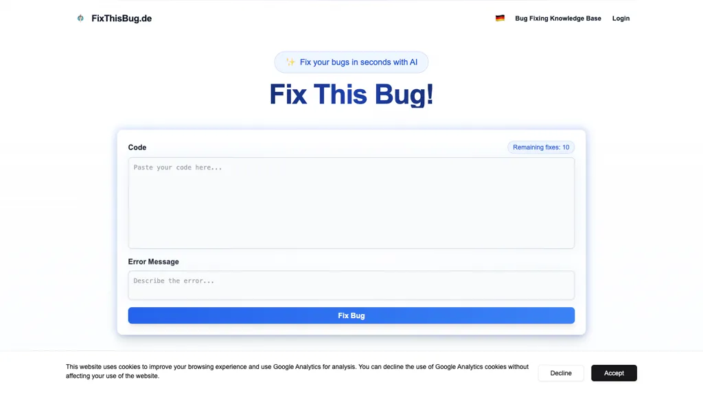 FixThisBug.de website