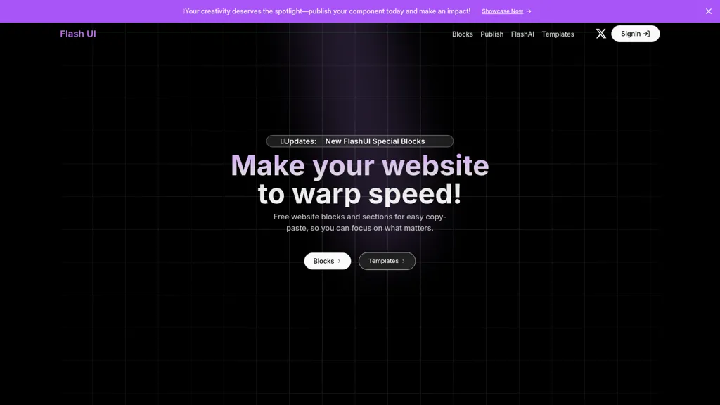Flash UI website