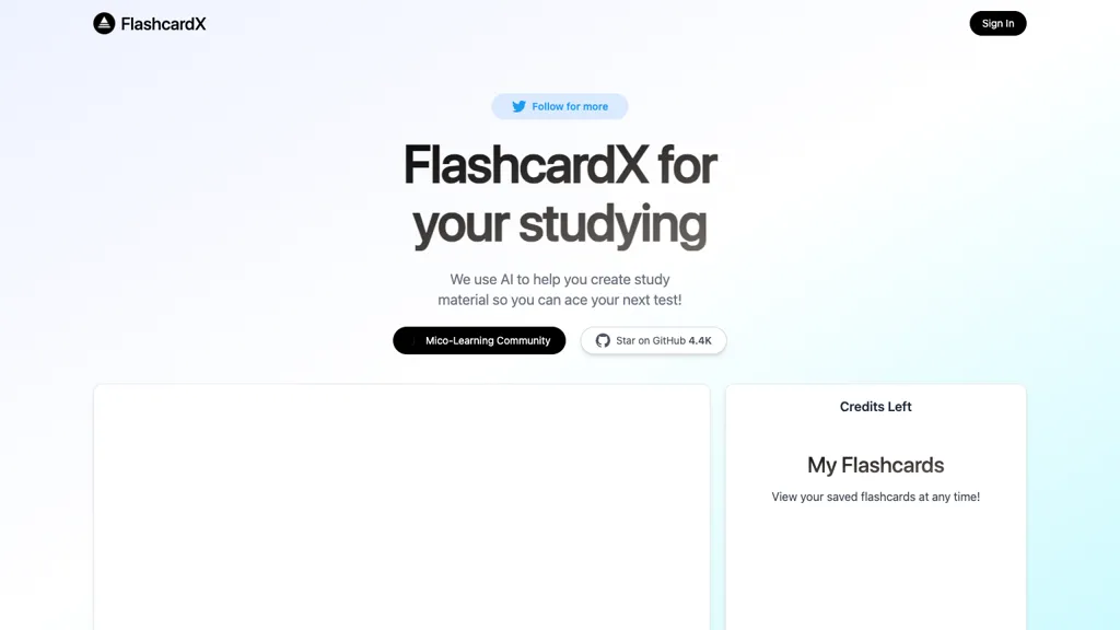 FlashcardX website