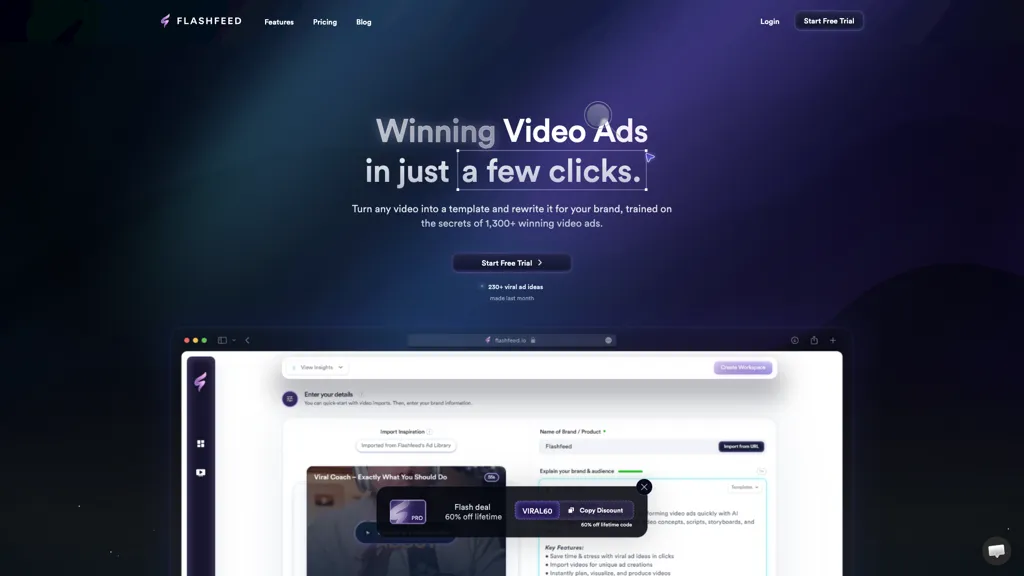 Flashfeed AI tool screenshot