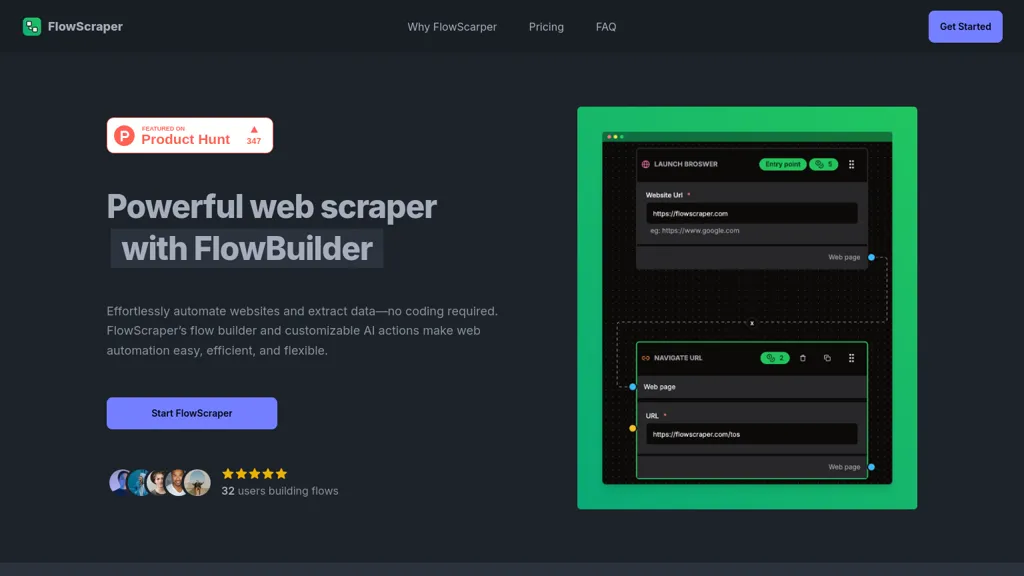 FlowScraper website