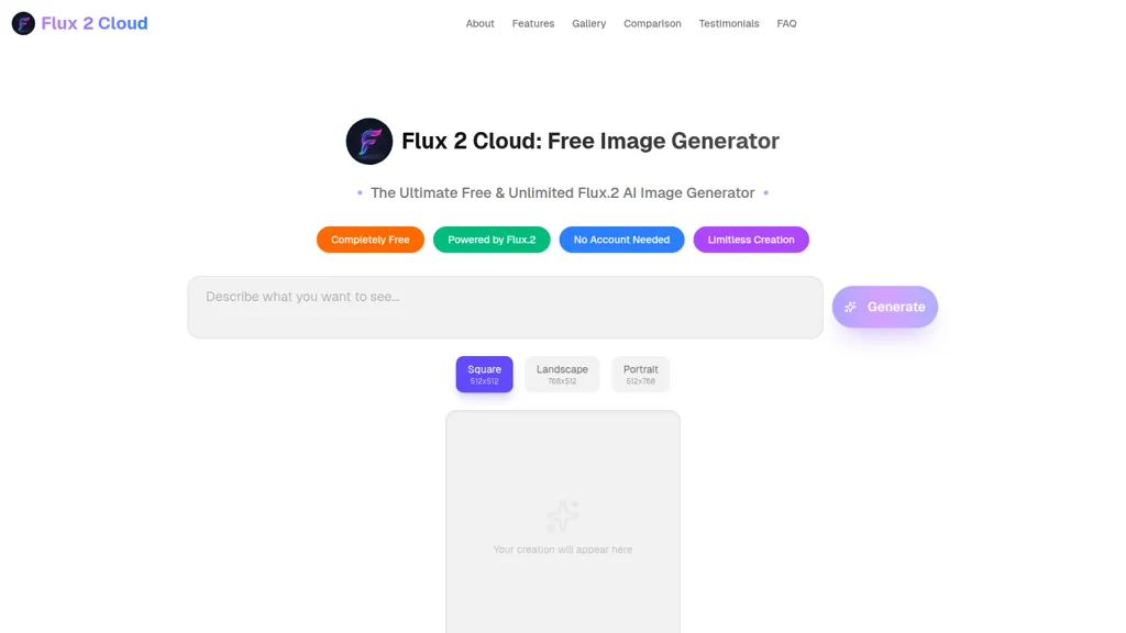 Flux 2 Cloud AI tool screenshot
