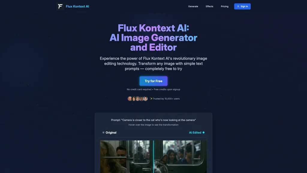 Flux Kontext AI tool screenshot