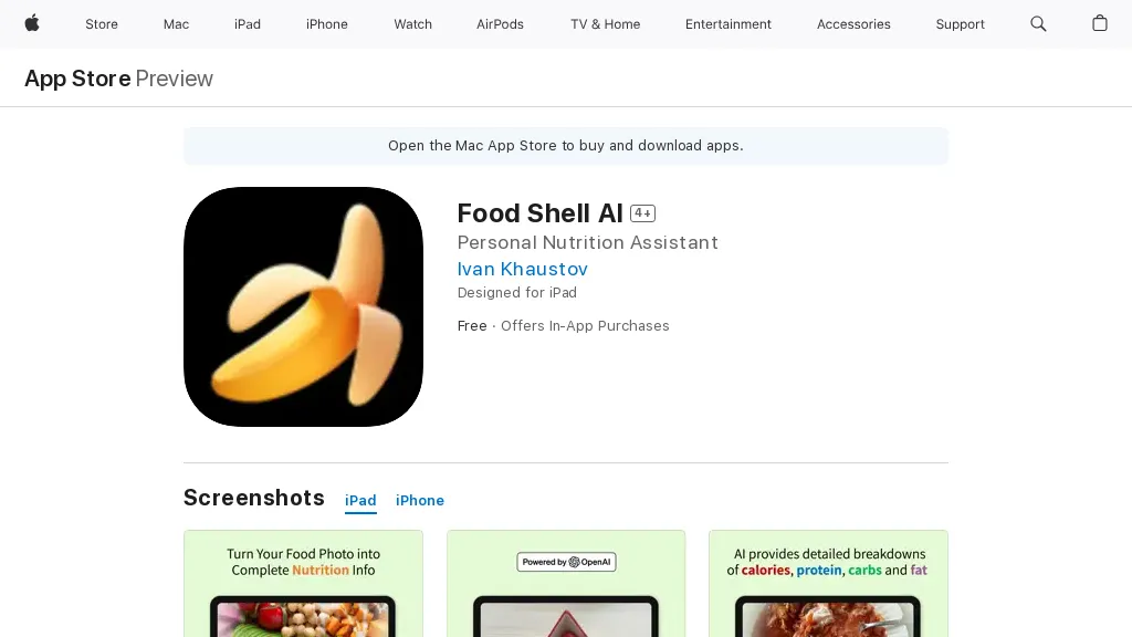 Food Shell AI  website