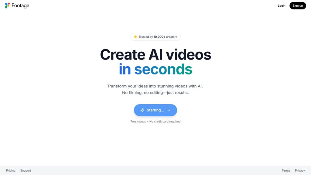 Footage AI tool screenshot